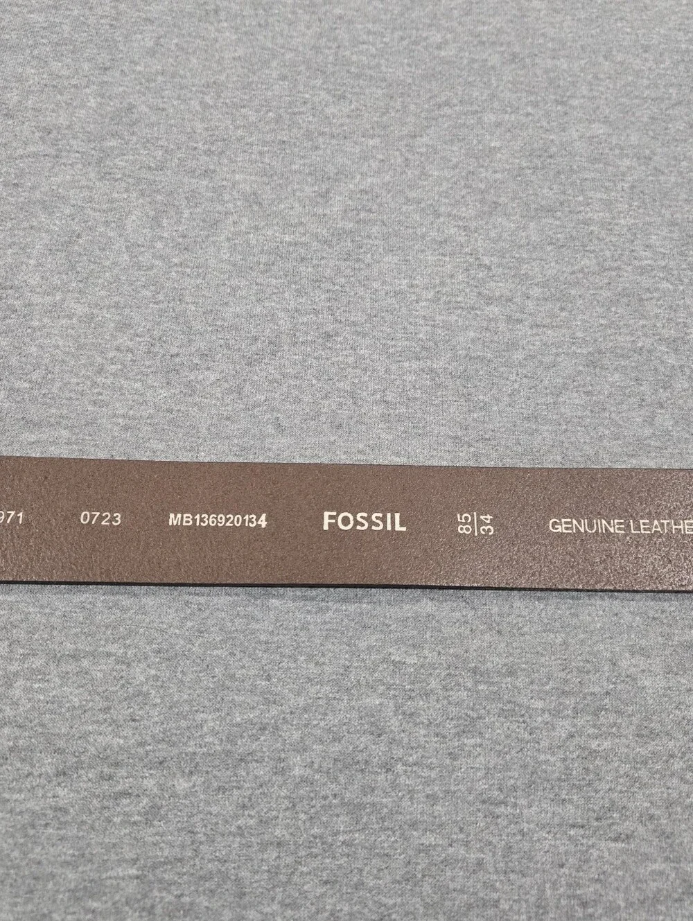 Fossil Mens Size 34 Brown Genuine Leather Casual Belt Black Square Buckle Basic